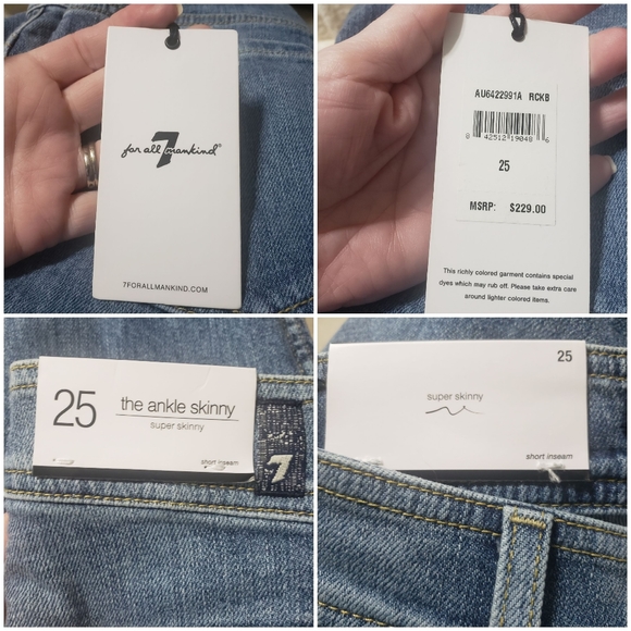7FAM Sz 25 NWT The Ankle Skinny Super Skinny - Picture 10 of 12
